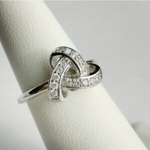 Sterling silver cz love knot Ring size 6 🆕